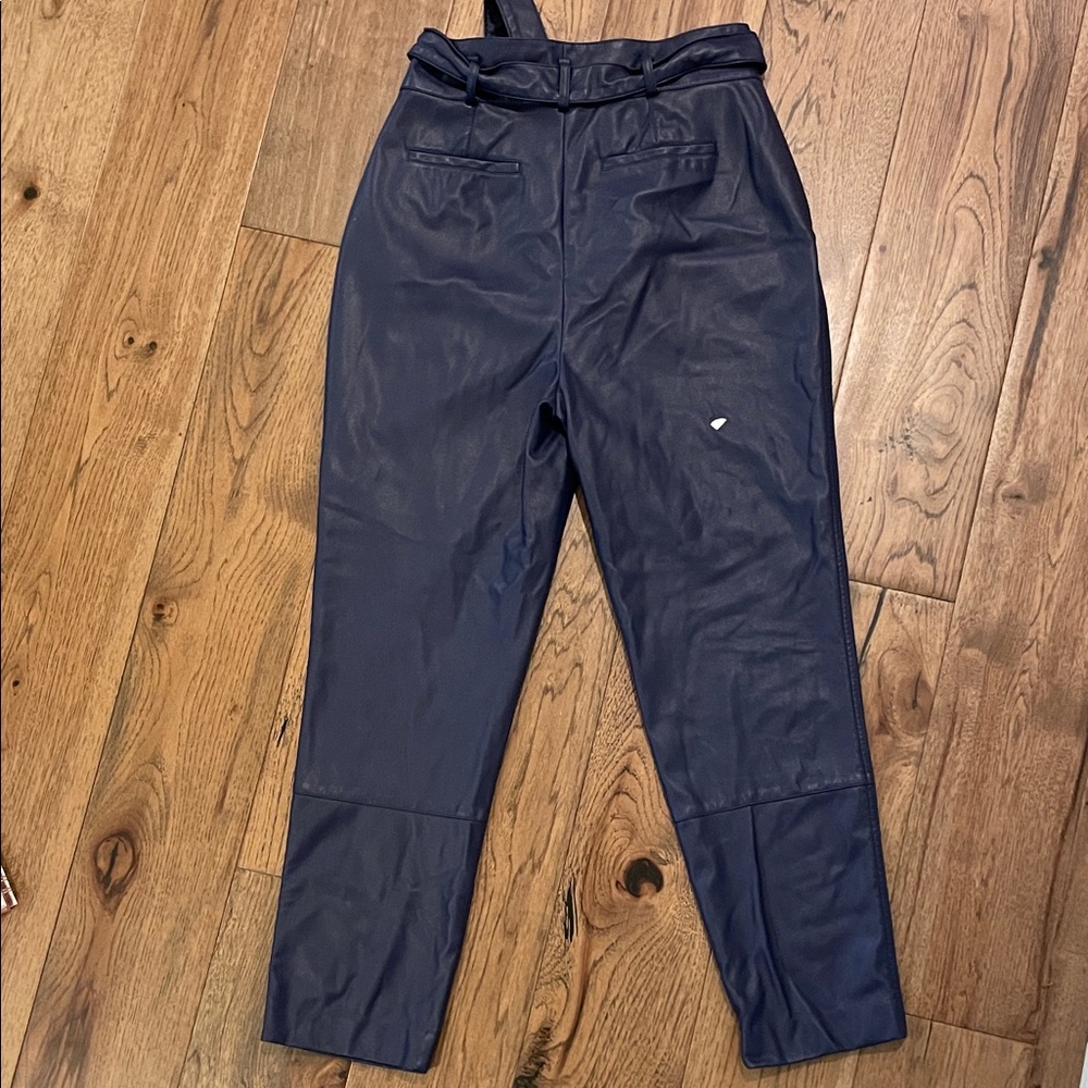 Peter Som x RTR Belted Faux Leather Pants in Blue, 6 - Picture 5 of 8